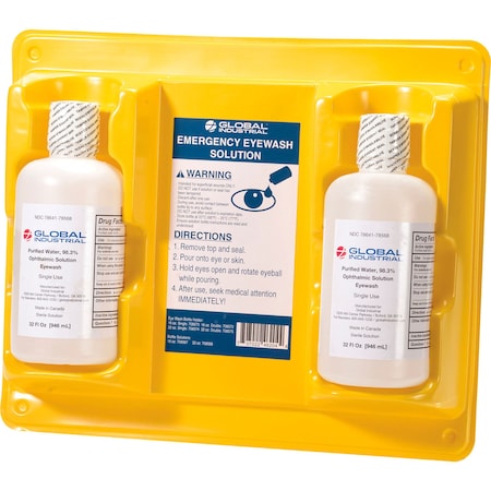 Global Industrial Double Bottle Eyewash Station, 32 Oz. 708570DS